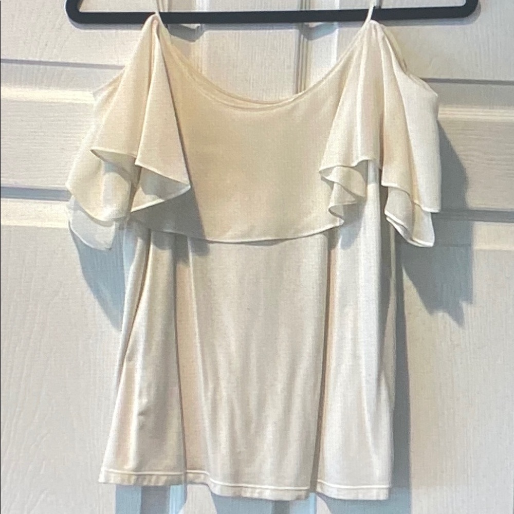Elegant Off-Shoulder Cream Blouse